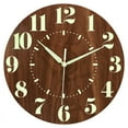 Glow in Dark Wall Clock,12 Inch Silent NonTicking Battery Operated Clock, Lighted Wall Clock