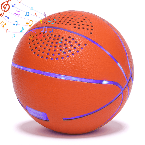 Basketball Shaped Bluetooth Speaker, Wireless Portable Mini Sports Speaker for Bedroom, Party Room Decor, Gifts for Kids & Teens