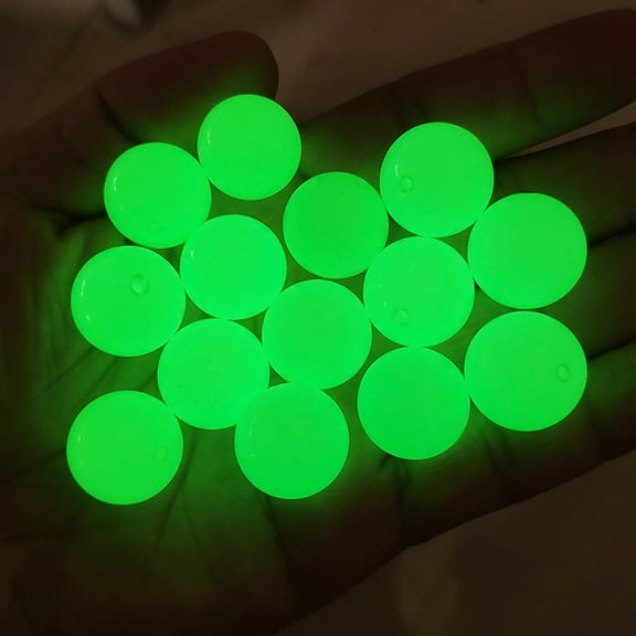 Glow in The Dark Beads, Luminous Solar Stones, Round Glowing Beads with Hole for DIY Crafts Bracelets Jewelry Making Decoration, 25pcs (8mm, Green)
