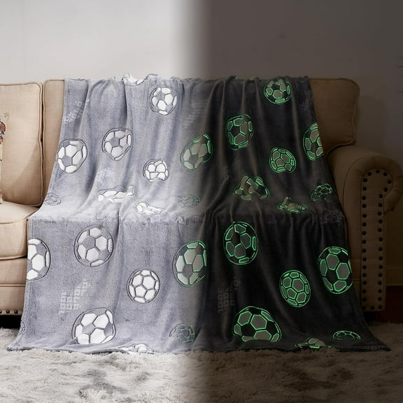 Glow in The Dark Blanket - Soccer
