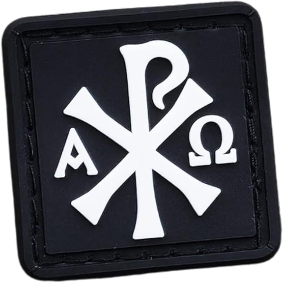 Glow-in-The-Dark Chi Rho PVC Patch 11 in Mini Ranger Eye | Faith-Inspired Alpha Omega Symbol for Tactical & Outdoor Gear | Hook Backing (Loop Side Not Included) | Durable, Waterproof, Easy-Clean