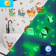 thumbnail image 1 of Glow in The Dark Christmas Stickers, 3 Sheet Christmas Wall Decals Santa Snowman Elk Window Clings For Christmas New Year Home School Party Supplies, 1 of 4