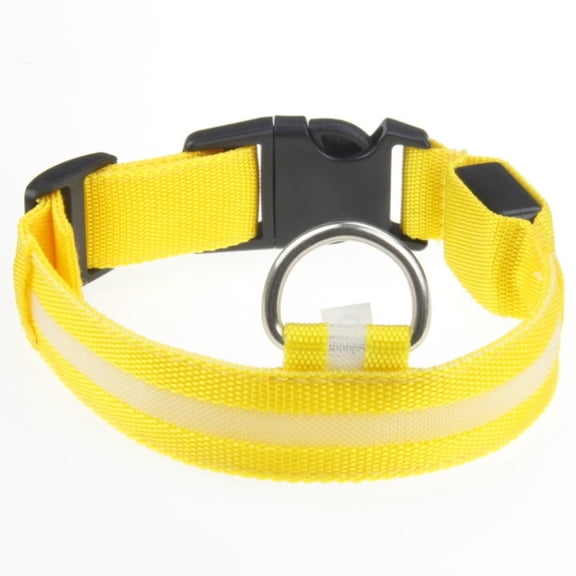 Glow in The Dark Dog Collar Reflective Nylon Pet Necklace with LED Light for Night Visibility