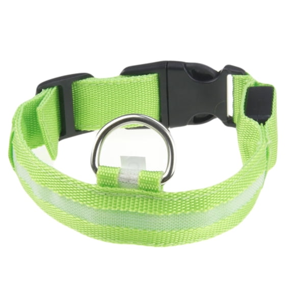 Glow in The Dark Dog Collar Reflective Nylon Pet Necklace with LED Light for Night Visibility