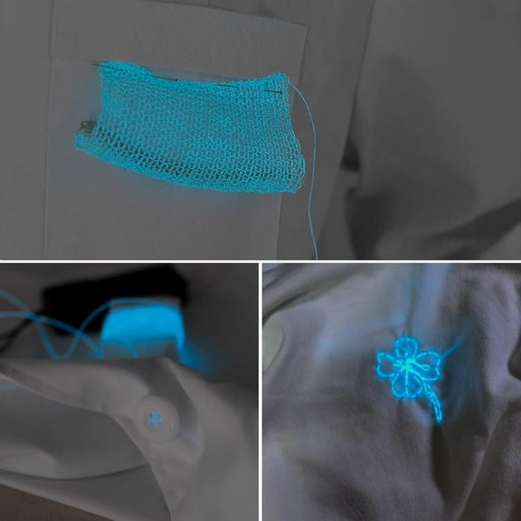 Glow in The Dark Embroidery Machine Thread Electroluminescent Luminous Weaving Sewing Embroidery Thread for Embroidery and Sewing