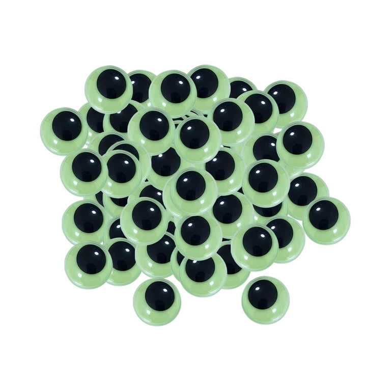 Homyl Glow in The Dark Eyes Sticky Self Adhesive for Crafts Handmade DIY Soft Toys 15mm 50pcs, White