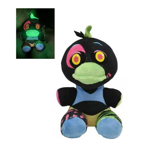 Glow in The Dark FNAF Plush Freddy Stuffed Animals Black Light Plush ,  Golden Bear Figures, Halloween Collectible Gifts for Fans