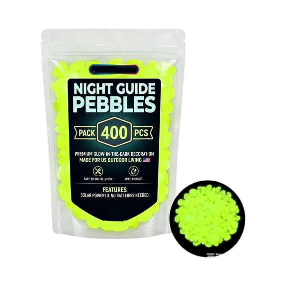 Glow in The Dark Garden Pebbles, 1000Pcs Night Guide Colorful Luminous Stones for Driveway, Patio, Walkway, Outdoor Decoration