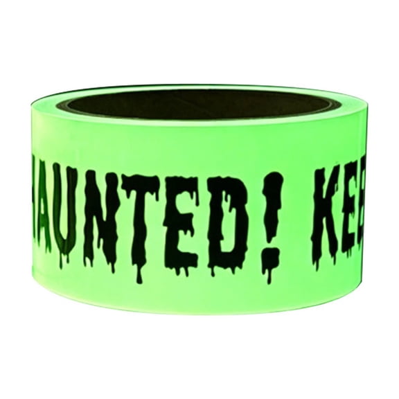 Glow in The Dark Halloween Decorations Caution Tape Warning Halloween Scary Decor Danger Warning Tape for Haunted House DIY Party Supplies B