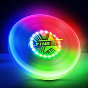 Glow in The Dark LED Flying Disc -175g 7 Dynamic Modes, 7 Colors, IP65 Waterproof, Perfect Birthday & Camping Gift for Men/Boys/Teens/Kids