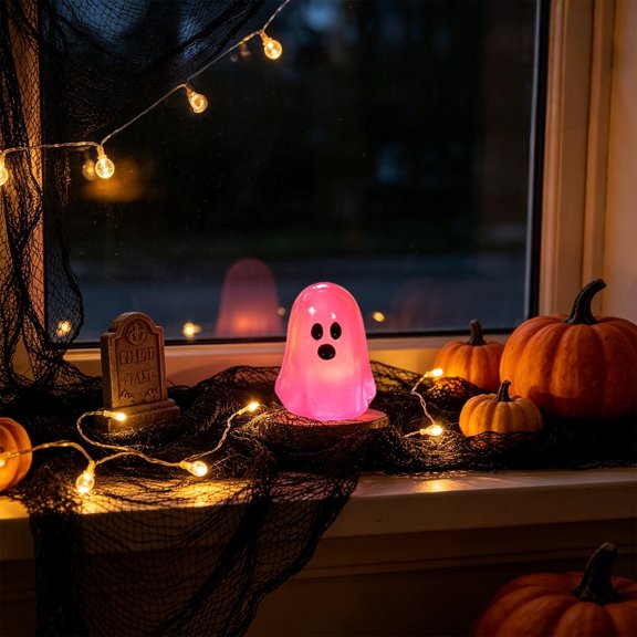 Glow in The Dark Mini Ghosts Figures, Cute Resin Luminous Ghosts Statue Micro Landscape Creative Ghost Decoration for Home Desktop Garden 3PC