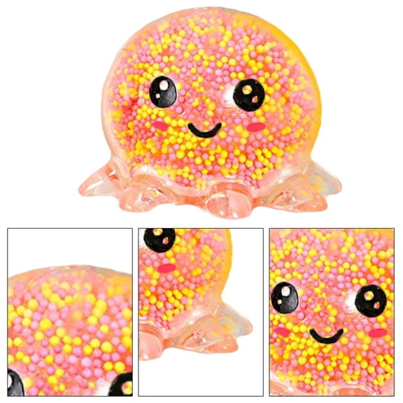 Glow in The Dark Octopus Squishy, Light Up Slow Rising Stress Ball with Foam Beads, Sensory Fidget for Anxiety & Focus, Random Color