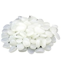 Glow in The Dark Pebbles, 50pcs White Glowing Rocks Luminous Stone for Fish Tank, Garden Yard, Path Patio Aquariums Rocks Decor Light Up Rocks