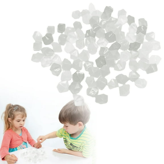 Glow in The Dark Pebbles, Blue Luminous Stones for Garden Landscaping, Walkways, Fish Tank Gravel, DIY Crafts (100-Pack)