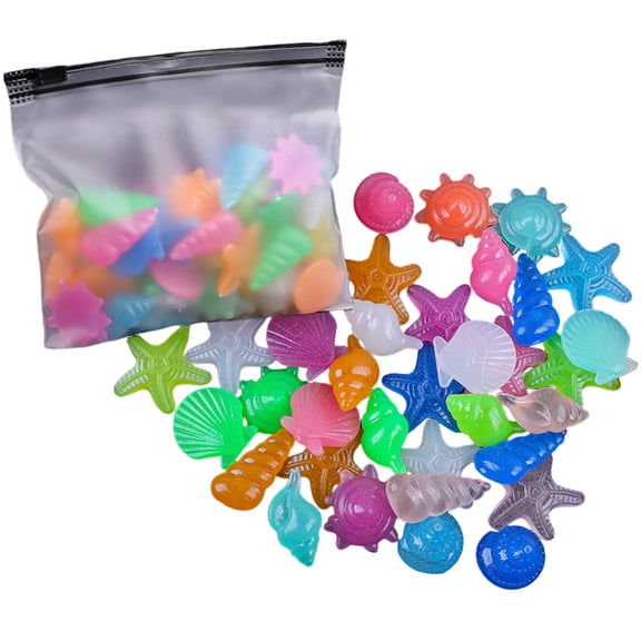 Glow in The Dark Pebbles/Glow Stones/Glowing Rocks Blue Decor for Garden/Fish Tank/Aquarium/Walkway/Driveway/Plant Pots/Bonsai 45, Starfish