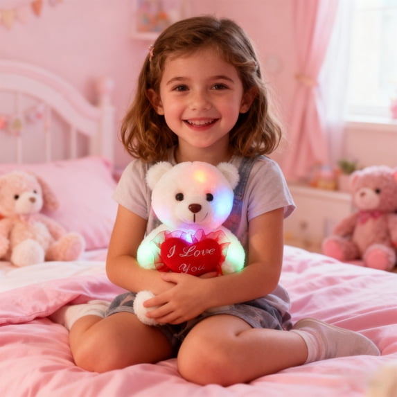 Glow in The Dark Pillow - Light Up Plush Night Light Pillow, Soft Huggable Mood Lamp,Ideal Christmas Birthdays Gift for Kids 2 3 Years Old,C