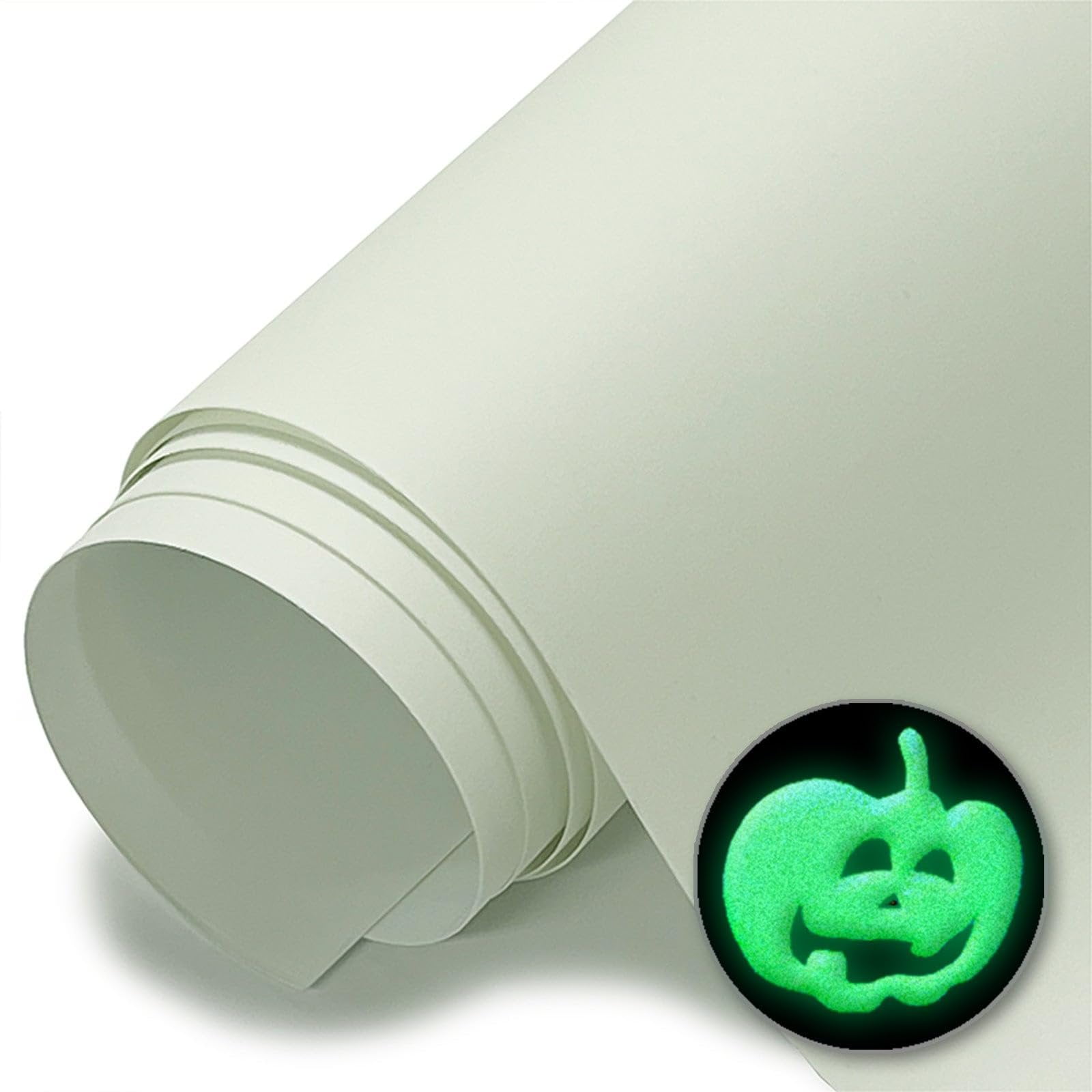 Glow in The Dark Puff Heat Transfer Vinyl Light Lime, 20