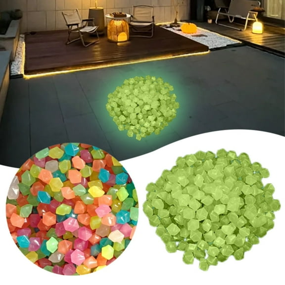 Glow in The Dark Rocks 200Pcs - Luminous Pebbles for Aquarium Gravel, Vase Fillers, Garden Decor, Night Party & Fish Tank Decoration