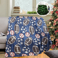 Glow in The Dark Sports Ball Blanket for Kids, Soft Fleece Dino Throw