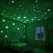 Glow in The Dark Stars Sticker Luminous Stars Wall Ceiling Sticker100pcs,Green,1.2 Inches