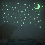 Glow in The Dark Stars and Moon for Ceiling, 401 Pcs 3D Star Stickers, Wall Stickers, Glow Stars for Kids Room Decor and Cool Room Decor (Green)