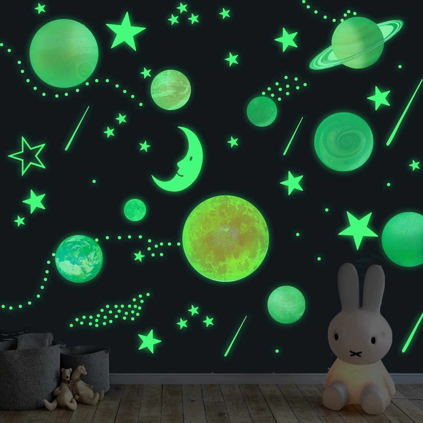 Glow in The Dark Stars and Stickers, Glowing Moon Solar System