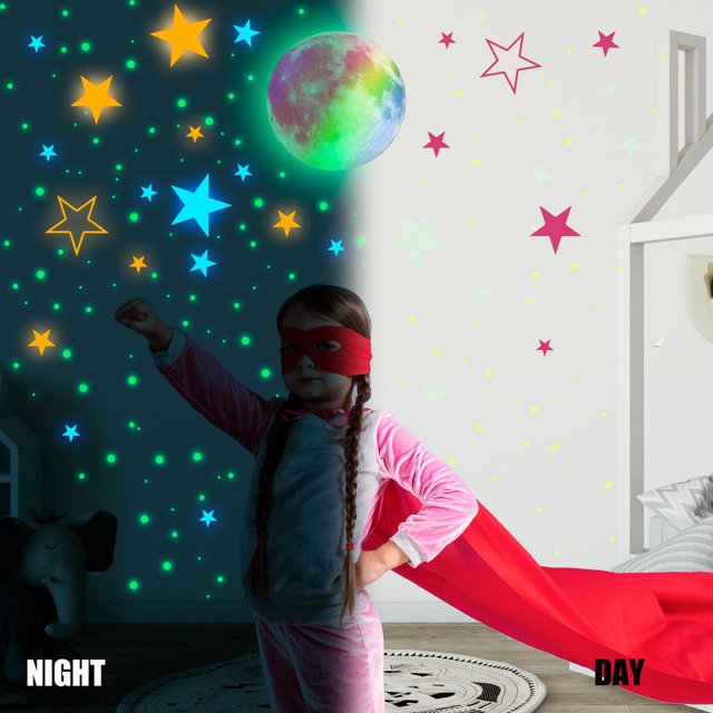 Glow in The Dark Stars for Ceiling,Glow in The Dark Stars and Moon Wall