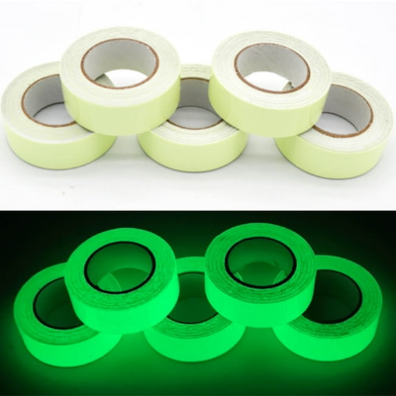 Glow in The Dark Tape, 39.8ft × 0.59 In, Waterproof Self-Adhesive Tape, Luminous Tape, Fluorescent Tape for Stage Stair Outdoor