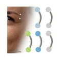 thumbnail image 1 of Glow in the Dark 16G Eyebrow Ring with Acrylic Ball Beads, 1 of 5