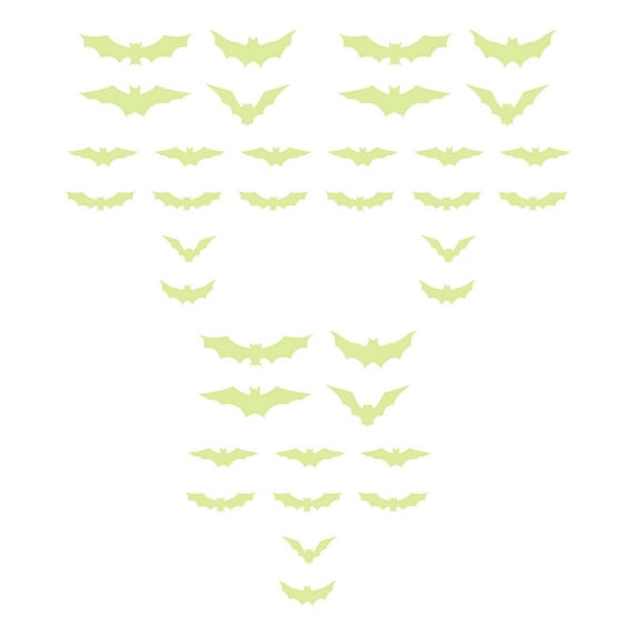 Glow-in-the-Dark 3D Bat Stickers – Neon Fluorescent Halloween Wall Decals for Spooky Party Vibes