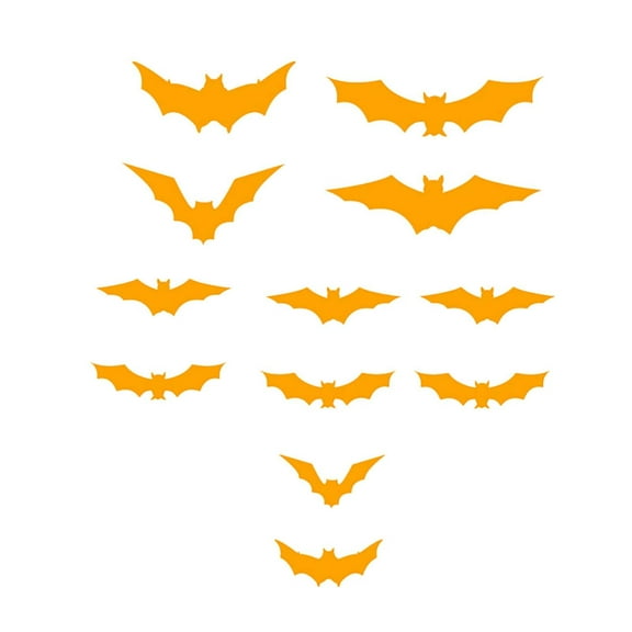 Glow-in-the-Dark 3D Bat Stickers – Neon Fluorescent Halloween Wall Decals for Spooky Party Vibes