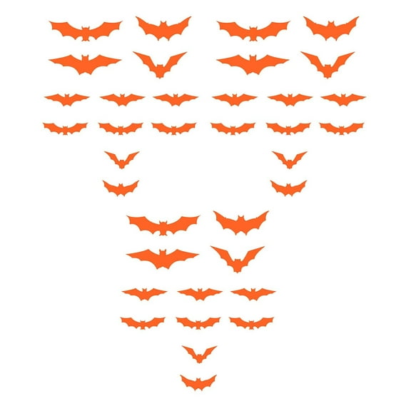 Glow-in-the-Dark 3D Bat Stickers – Neon Fluorescent Halloween Wall Decals for Spooky Party Vibes