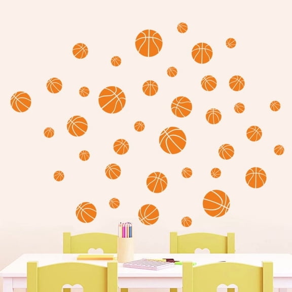 Glow in the Dark Basketball Wall Decal for Boys Room | 1 Meter PVC Reusable Sports Theme Sticker for Bedroom, Living Room & Playroom Decor