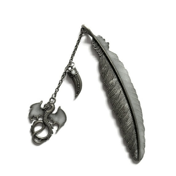 Glow in the Dark Bookmark Luminous Book Marker Creative Feather Dragon Book Page School Office Stationery Boy Girl Gift