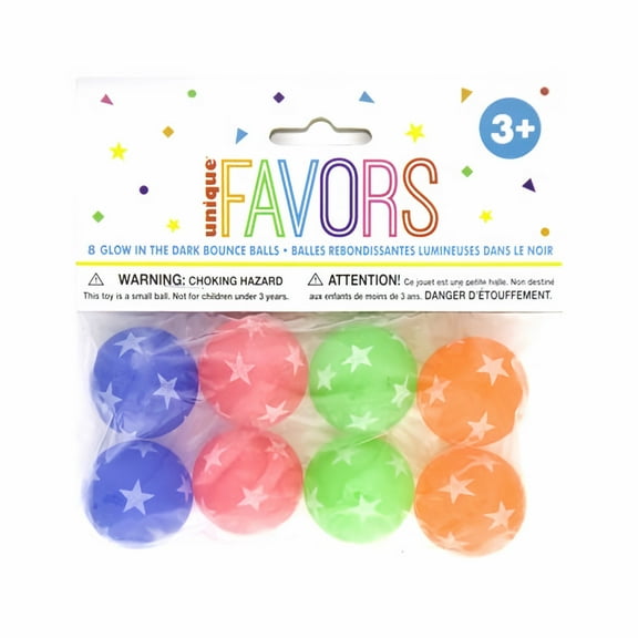 Glow in the Dark Bouncy Ball Party Favors, 8ct (Pack of 8)