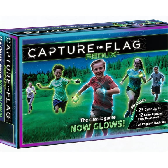 Glow-in-the-Dark Capture the Flag Game Set for Ages 8+ with 23 Glow Pieces and 12 Bonus Challenges