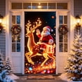 thumbnail image 1 of Glow in the Dark Christmas Door Curtain, Printed Santa and Reindeer Door Cover with Hanging Cord, Holiday Party Decoration, 70.9 by 35.4 Inches, 1 of 6