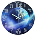 thumbnail image 1 of Glow in the Dark Wall Clock 12 Inch Silent Non-Ticking Wall Clocks Battery Operated Blue Analog Wall Clock for Bedroom Decor, 1 of 8