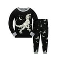 thumbnail image 1 of Glow in the Dark Dinosaur Boys Long Sleeve Pajamas Set 100% Cotton Toddler Kids Pjs 2 Piece Children Sleepwear Size 4T/6433, 1 of 7
