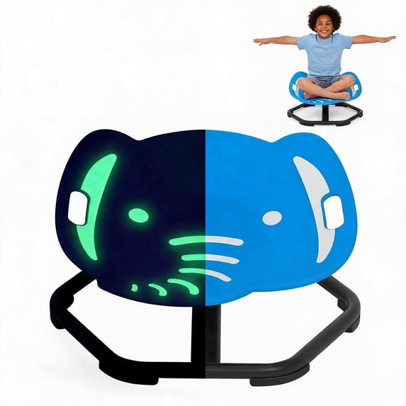 Shininglove Glow-in-the-Dark Elephant Spinning Chair for Kids - Sensory Sit & Spin Swivel Seat for Balance & Coordination, Ages 3+