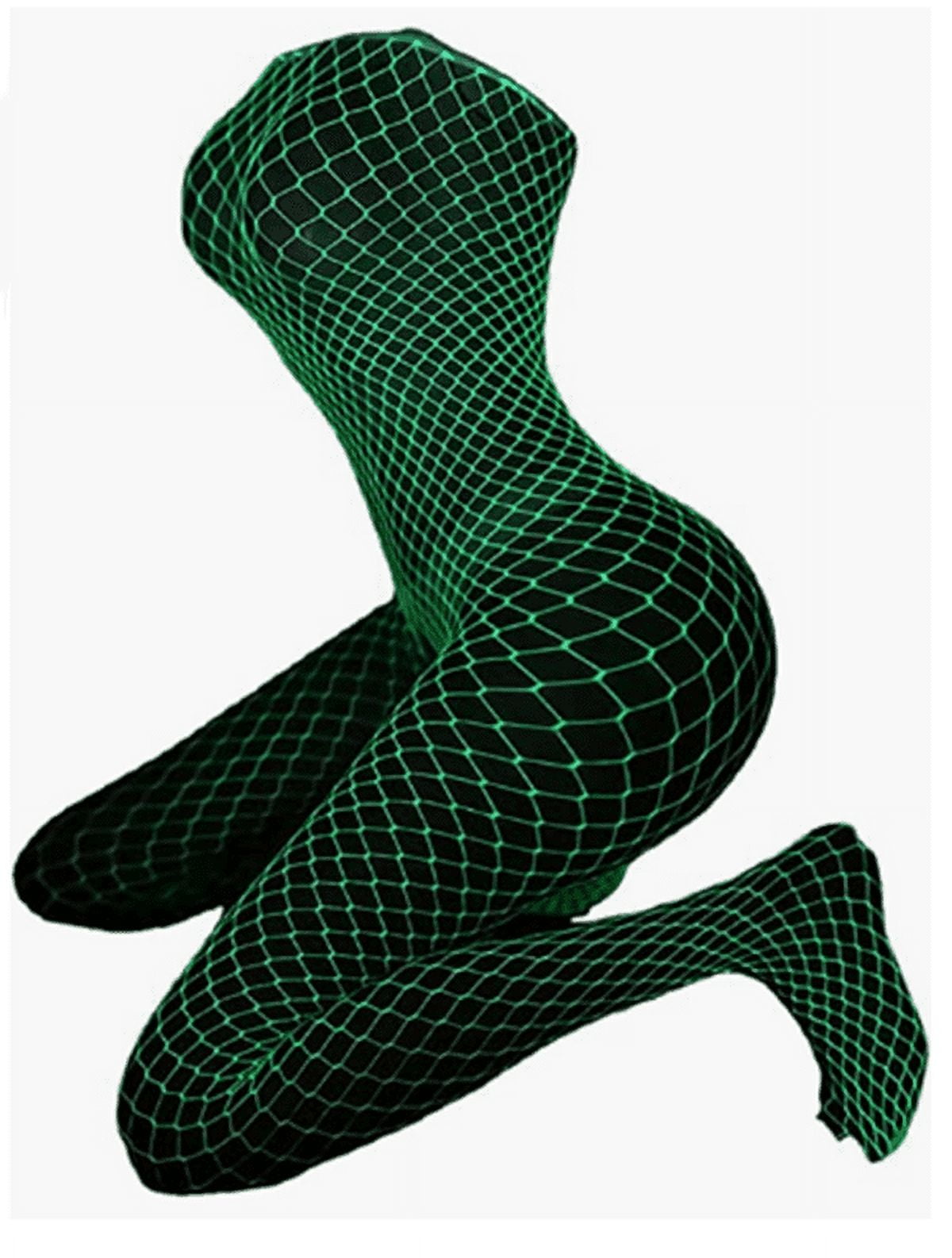 Glow in the Dark Fishnet Stockings,Women Sexy Fishnet Tights Thigh High  Stocking 