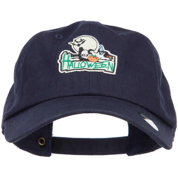 Glow in the Dark Halloween Patched Unstructured Cap - Navy OSFM