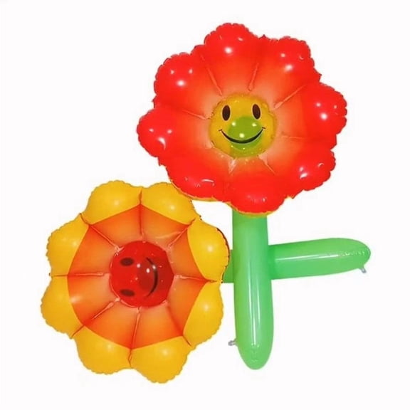 Glow in the Dark Inflatable Sunflower Balloons - Set of 2 Cheerful Party Decorations