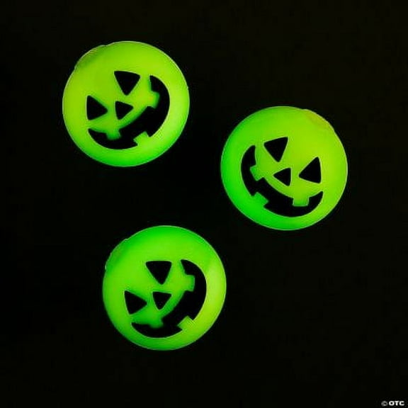 Glow-in-the-Dark Jack-O-Lantern Halloween Squeeze Balls, Halloween, Toys, 12 Pcs