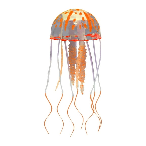Glow-in-the-Dark Jellyfish Decoration,Fluorescent Multi-Color Artificial Design with Soft Silicone Texture,Floating Aquarium and Swimming Pool Ornament,Realistic Water Floating Jellyfish Toy