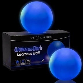 Glow in the Dark Lacrosse Ball | Night Practice & Training Equipment for All Ages | 2 Pack Official Size & Weight | Lacrosse Gift | LED Red