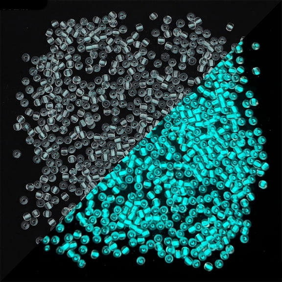 Glow in the Dark Luminous Transparent Glass Round Seed Beads Inside Colours Rondelle Aqua 2mm 660pcs/bag
