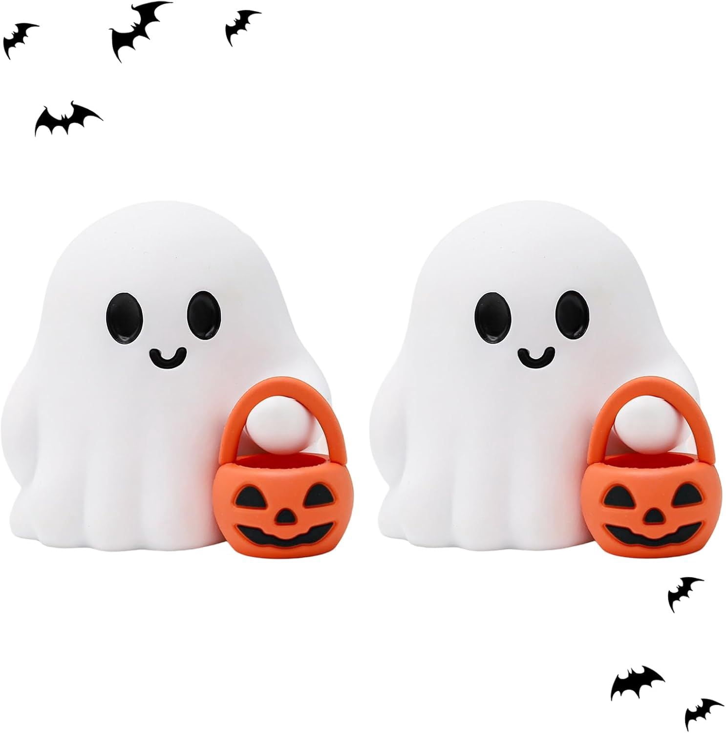 Glow-in-the-Dark Mini Ghost Figurine for Halloween Desk and Shelf Decor