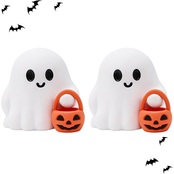 Glow-in-the-Dark Mini Ghost Figurine for Halloween Desk and Shelf Decor