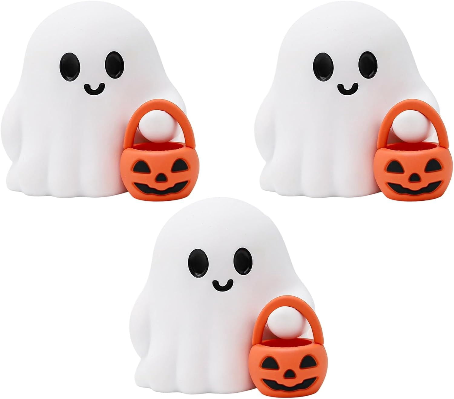 Glow-in-the-Dark Mini Ghost Figurine for Halloween Desk and Shelf Decor